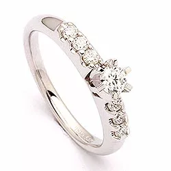 diamant ring in 14 karaat witgoud 0,53 ct