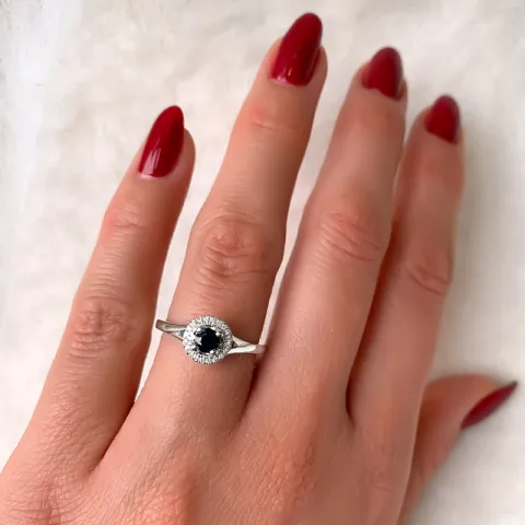 ovale diamant ring in 14 karaat witgoud 0,08 ct 0,38 ct