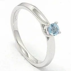 topaas ring in 14 karaat witgoud 0,25 ct