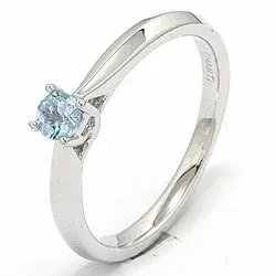 topaas ring in 14 karaat witgoud 0,25 ct