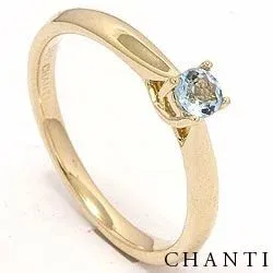 topaas ring in 14 karaat goud 0,25 ct