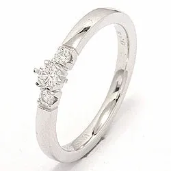 bestelde artikel -  diamant ring in 14 karaat witgoud 0,10 ct 0,08 ct