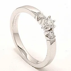 bestelde artikel -  diamant ring in 14 karaat witgoud 0,20 ct 0,16 ct