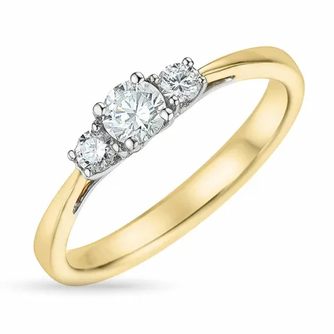 diamant ring in 14 karaat goud 0,21 ct 0,132 ct