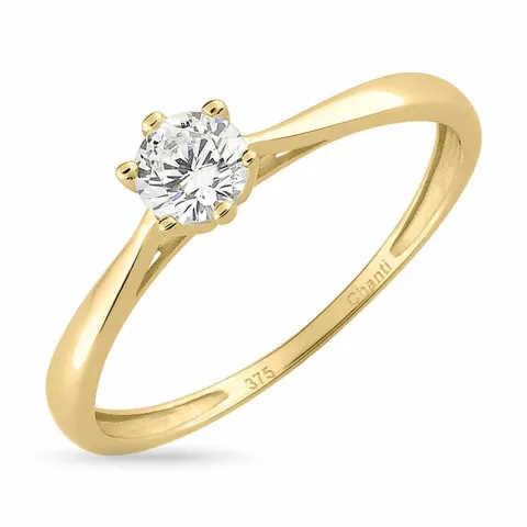 smal solitaire ring in 8 karaat goud