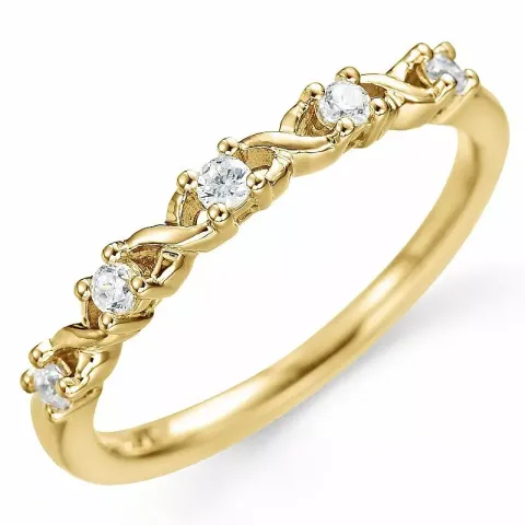 witte diamant gouden ring in 14 karaat goud 0,14 ct