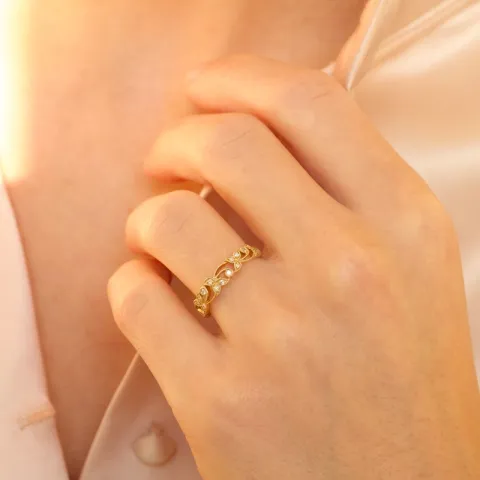 goud gouden ring in 14 karaat goud 0,10 ct