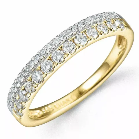 diamant ring in 14 karaat goud met rhodium 0,38  ct