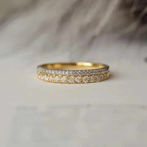 diamant ring in 14 karaat goud met rhodium 0,38 ct