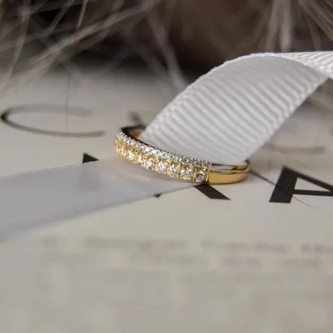 diamant ring in 14 karaat goud met rhodium 0,38 ct