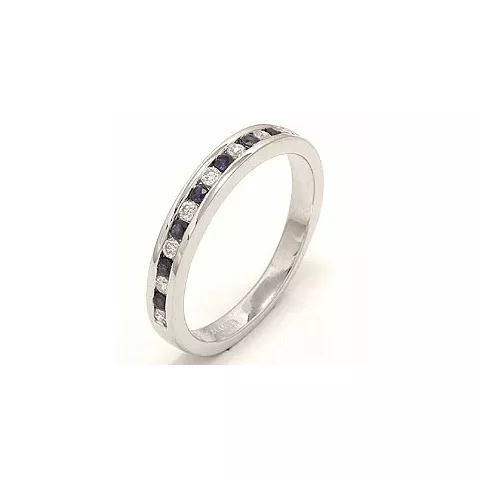 bestelde artikel -  saffier diamant ring in 14 karaat witgoud 0,17 ct 0,24 ct