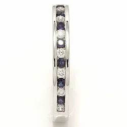 bestelde artikel -  saffier diamant ring in 14 karaat witgoud 0,17 ct 0,24 ct