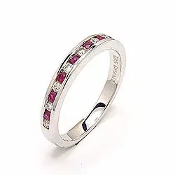 Speciaal vervaardigd artikel - Damesring in 14 karaat witgoud 0,18 ct 0,25 ct