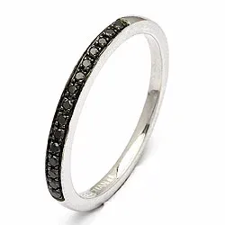 zwart diamant ring in 14 karaat witgoud 0,09 ct 