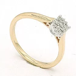 testsieraad diamant ring in 14 karaat goud-en witgoud 0,18 ct