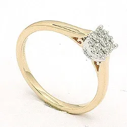 testsieraad diamant ring in 14 karaat goud-en witgoud 0,18 ct