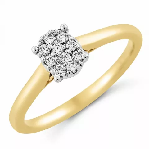 diamant ring in 14 karaat goud-en witgoud 0,18 ct