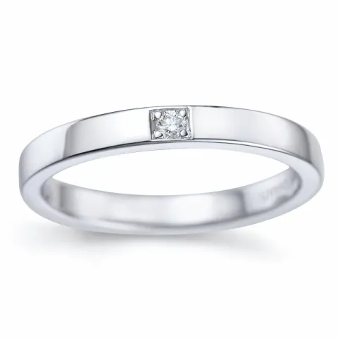 mémoire ring in 14 karaat witgoud 0,03 ct