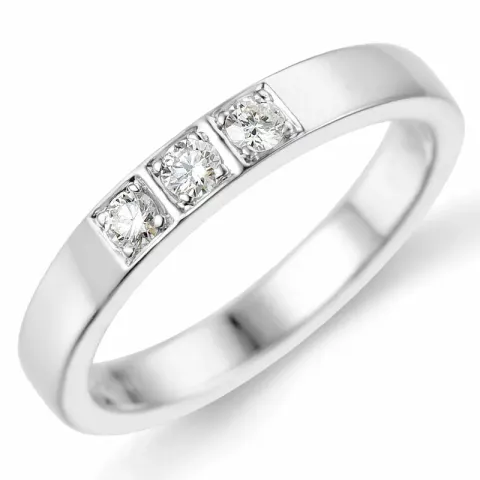 mémoire ring in 14 karaat witgoud 3 x 0,05 ct