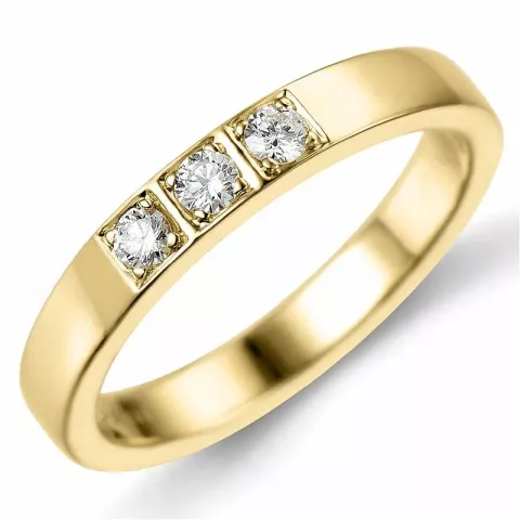 mémoire ring in 14 karaat goud 3 x 0,05 ct