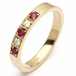 rode robijn mémoire ring in 14 karaat goud 0,06 ct 0,15 ct