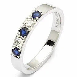 saffier mémoire ring in 14 karaat witgoud 0,10 ct 0,24 ct