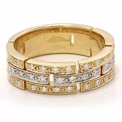 diamant gouden ring in 14 karaat goud-en witgoud 0,29 ct