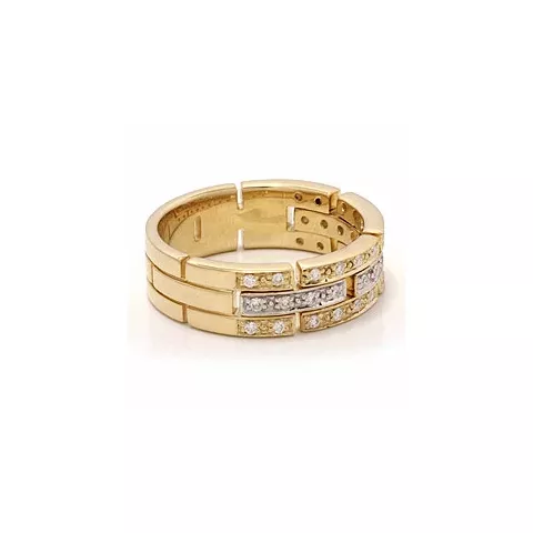 diamant gouden ring in 14 karaat goud-en witgoud 0,29 ct