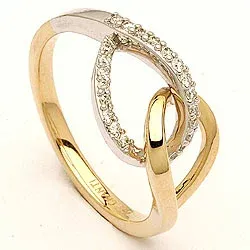 bestelde artikel - diamant ring in 14 karaat goud-en witgoud 0,13 ct