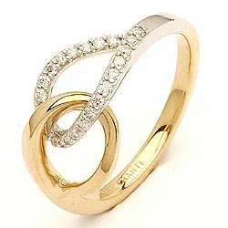 bestelde artikel - diamant ring in 14 karaat goud-en witgoud 0,13 ct