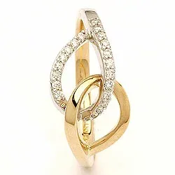 bestelde artikel - diamant ring in 14 karaat goud-en witgoud 0,13 ct