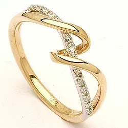 bestelde artikel - diamant ring in 14 karaat goud-en witgoud 0,09 ct