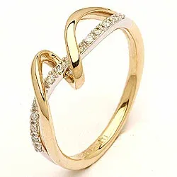 bestelde artikel - diamant ring in 14 karaat goud-en witgoud 0,09 ct