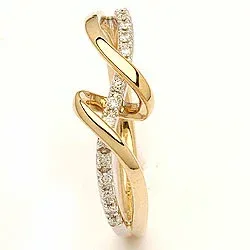 bestelde artikel - diamant ring in 14 karaat goud-en witgoud 0,09 ct