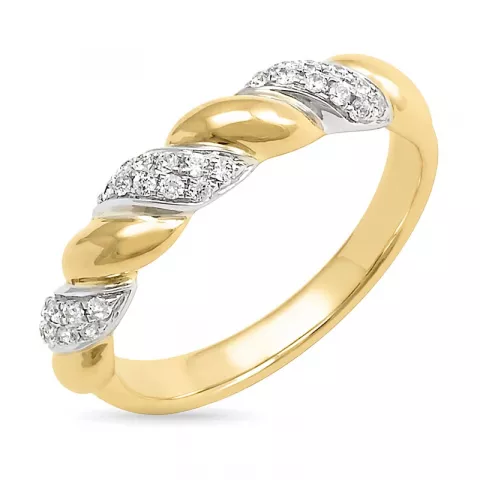 diamant ring in 14 karaat goud-en witgoud 0,19 ct