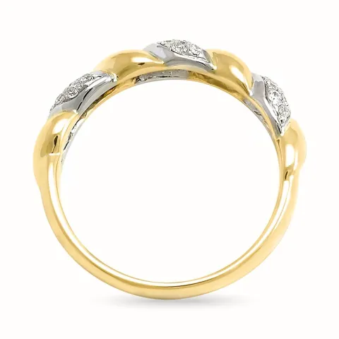 diamant ring in 14 karaat goud-en witgoud 0,19 ct