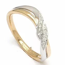 Diamant ring in 14 karaat goud-en witgoud 0,09 ct