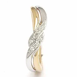 Diamant ring in 14 karaat goud-en witgoud 0,09 ct