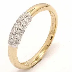 diamant ring in 14 karaat goud-en witgoud 0,19 ct