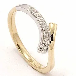Abstract gouden ring in 14 karaat goud-en witgoud 