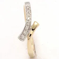 Abstract gouden ring in 14 karaat goud-en witgoud 