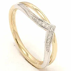 testsieraad goud ring in 14 karaat goud 0,04 ct