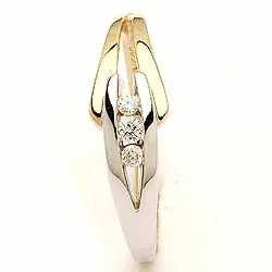 abstract diamant ring in 14 karaat goud-en witgoud 0,07 ct