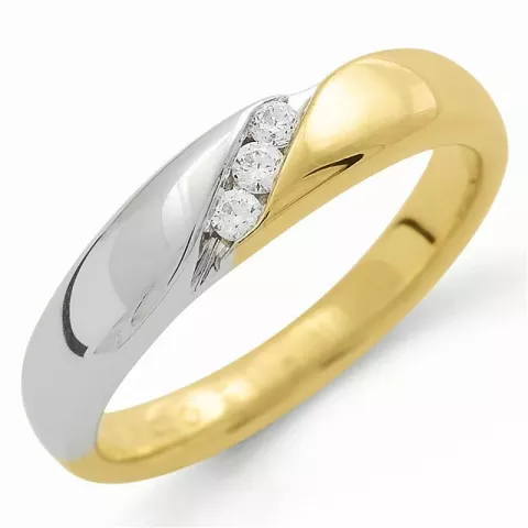 diamant ring in 14 karaat goud-en witgoud 0,08 ct
