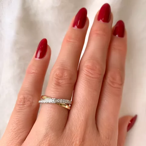 diamant ring in 14 karaat goud-en witgoud 0,25 ct
