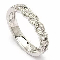Diamant ring in 14 karaat witgoud 0,13 ct