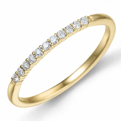 Smal diamant ring in 14 karaat goud 0,099 ct