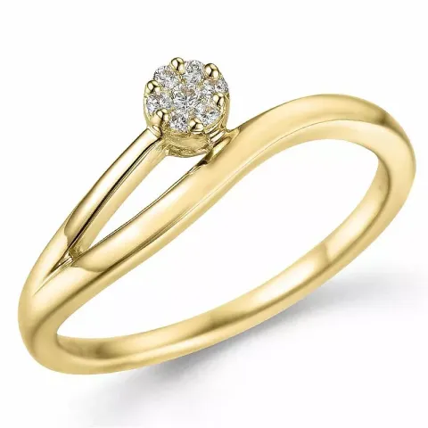 Smal gouden ring in 14 karaat goud 0,05 ct