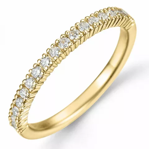 smal diamant ring in 14 karaat goud 0,27 ct