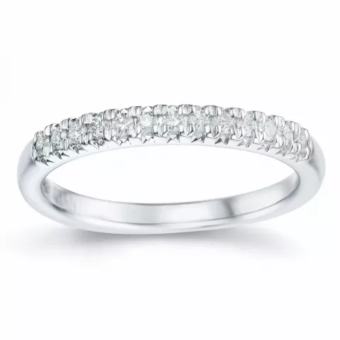 Smal diamant ring in 14 karaat witgoud 0,153 ct